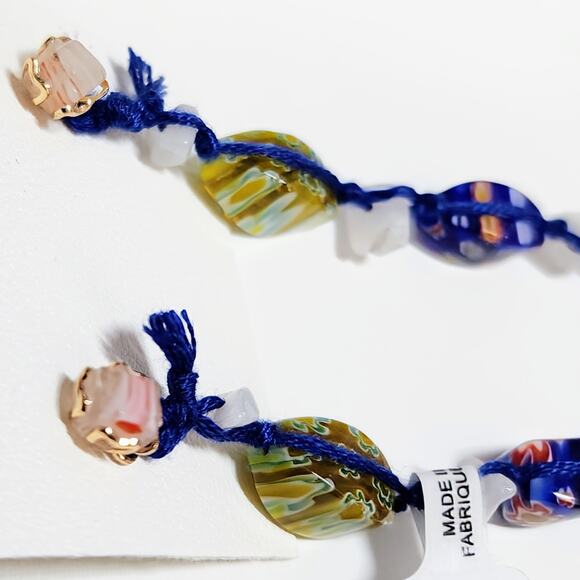 Free People Ariana Ost Voyage Dangle Earrings Artisanal Beaded Crystal Glass - Picture 2 of 4